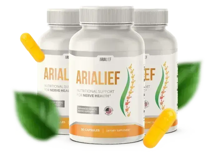 Arialief supplement bottle for sciatic nerve pain relief
